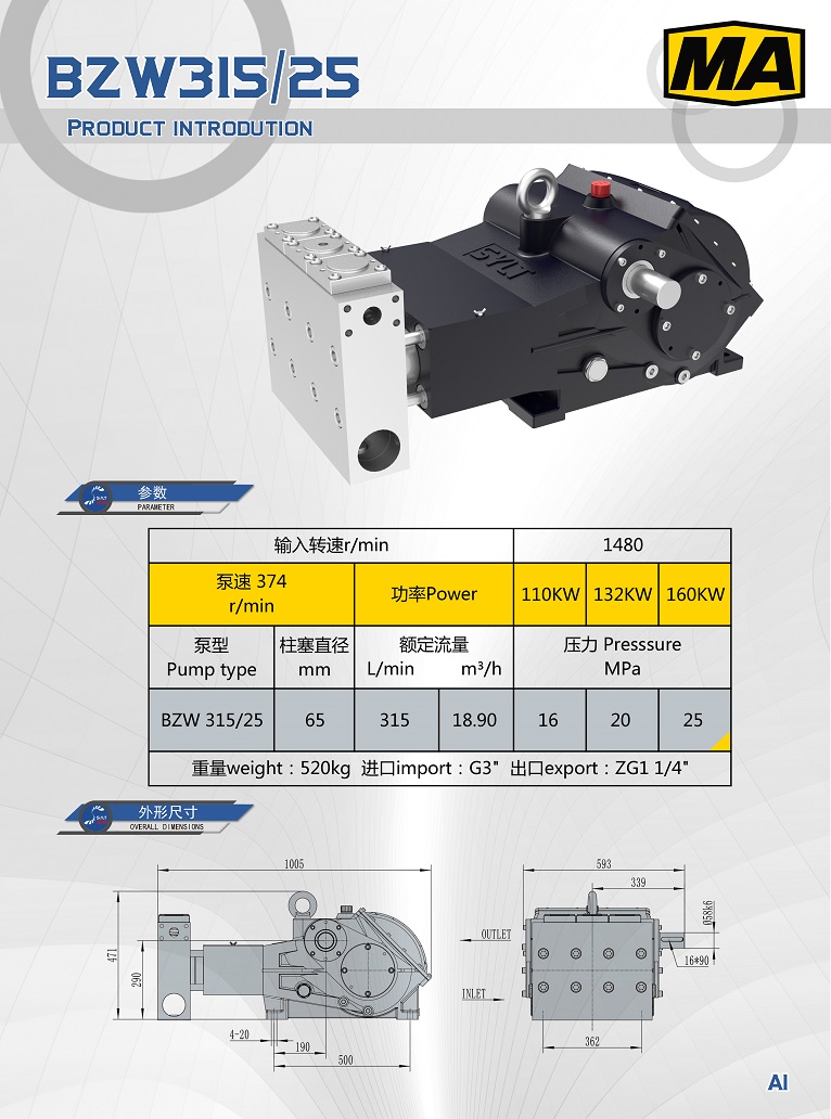 BZW315-25高壓泵